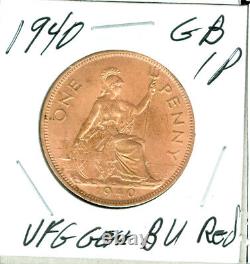 1940 Great Britain Penny Ultra Finest Grade Gem Bu Red Rare