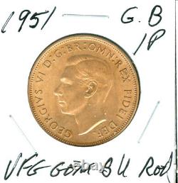 1951 Great Britain Penny Ultra Finest Grade Gem Bu Red Rare