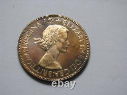 1953 Penny Great Britain Coin Queen Elizabeth Rare PROOF L/E 40,000 #1953PR