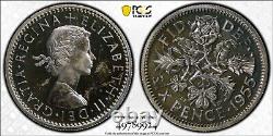 1955 GREAT BRITAIN ELIZABETH SIXPENCE PCGS PR-63 Cam Rare Pop 1/0 Finest Proof