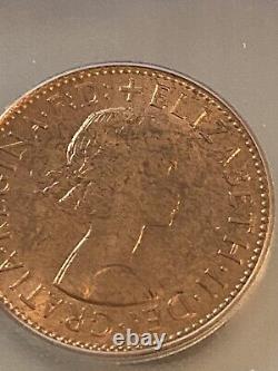 1963 GREAT BRITAIN 1/2 PENNY MS65 RD RARE GRADE Lists $2250.00 Very Rare