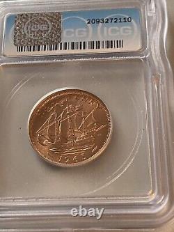 1963 Great Britain 1/2 Penny Ms66 Rd Only One Known In This Rare Grade