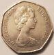 1969 Elizabeth Ii Great Britain 50 New Pence Coin Rare Vintage