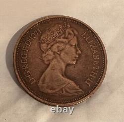 1971 NEW PENCE 2p British Elizabeth II Coin Very Rare