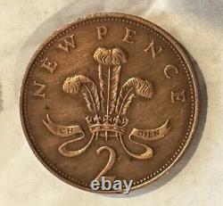 1971 NEW PENCE 2p British Elizabeth II Coin Very Rare