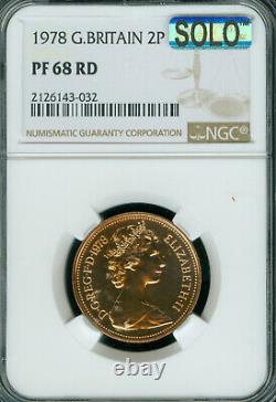 1978 Great Britain 2 Pence Ngc Pf68 Rd Pq Solo Finest Grade & Spotless Rare