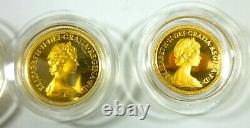 1980 Great Britain PROOF 4 Coin Gold Sovereign Set Rare