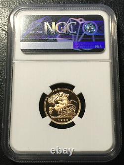 1982 Great Britain 1/2 Sovereign Gold Proof Coin NGC PF70UC Top grade Rare 3.99g