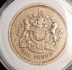 1983 great britain 1 pound Coin Error DD DDO rare royal arms UK LOOK edge letter