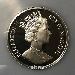 1988 Isle Of Man Uk Great Britain 5 Noble 5 Ounces Platinum Proof Rare Coin