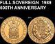 1989 Great Britain Full Sovereign Gold Coin 500th Anniversary 8 Grams Rare Type