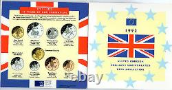 1992 Uncirculated UK Year Set BU 9-coin Royal Mint inc EC 50p 1992-93 RARE
