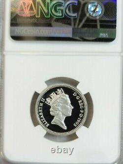 1993 Great Britain Silver 1 Pound Piefort Royal Arms Ngc Pf 70 Ultra Cameo Rare