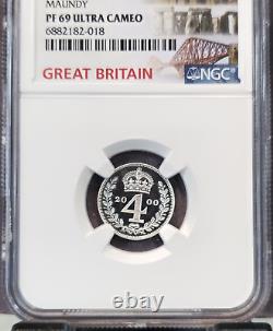 2000 Great Britain Silver 4 Pence Maundy Ngc Pf 69 Ultra Cameo Rare Top Pop