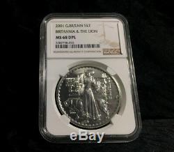 2001 Great Britain UK Britannia Silver £2 NGC MS 68 DPL Rare Coin