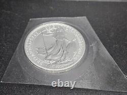 2002 Great Britain 1 oz Silver Britannia-Rare Date! Sealed In Mint Plastic