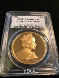 2002 Great Britain 5 Pound Sovereign Gold Coin PCGS PR69DCAM (1.1775 AGW) RARE