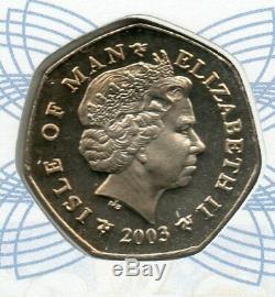 2003 Isle of Man IOM Christmas Snowman 50p Coin FDC signed Raymond Briggs Rare