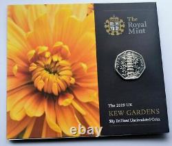 2009 KEW GARDENS 50p BRILLIANT UNCIRCULATED COIN IN ROYAL MINT Sealed Pack RARE