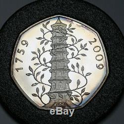 2009 UK Great Britain 50 Pence 50p Kew Gardens Silver Proof Coin Rare