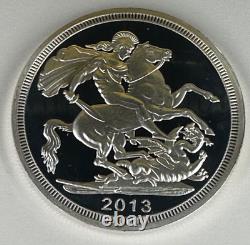 2013 Great Britain. 999 Silver 5 Pound Proof Sovereign 1 Oz RARE Coin Only 10K