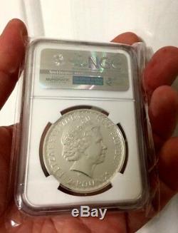 2015 Britannia MS70 Plain Fields NGC Great Britain UK 1 oz rare Silver coin £2