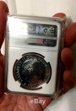 2015 Britannia MS70 Plain Fields NGC Great Britain UK 1 oz rare Silver coin £2
