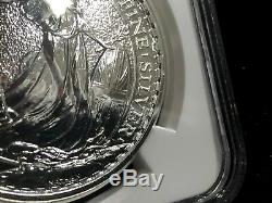 2015 Britannia Partial Collar Mint Error MS68 Great Britain 1 oz £2 Silver Rare