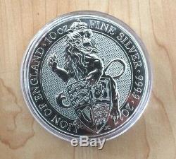 2017 Great Britain 10 oz Silver Queen's Beast The Lion in Mint Capsule Rare Ebux