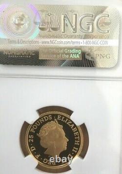 2017 Great Britain £25 1/4 oz Gold Proof Queen's Beast LION NGC PF70 RARE