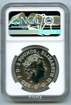 2018 2pd Great Britain 1oz Silver Two Dragons Ngc Ms70 Rare First Releases