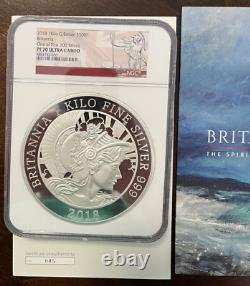 2018 Great Britain s500p Pound Britannia 1 KILO NGC PF70 Ultra Cameo RARE