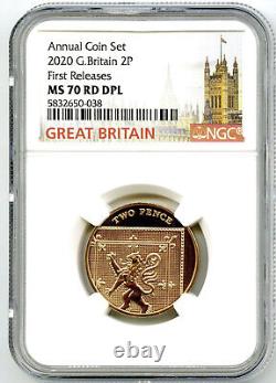 2020 Great Britain 2p Ngc Ms70 Dpl Proof Like First Releases Top Pop=3 Rare