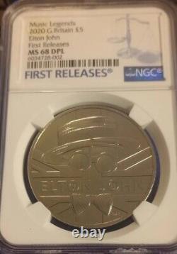 2020 Great Britain 5pnd Elton John Ngc Ms68 Dpl First Releases Rare Proof Like