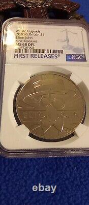 2020 Great Britain 5pnd Elton John Ngc Ms68 Dpl First Releases Rare Proof Like