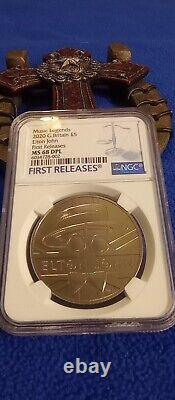 2020 Great Britain 5pnd Elton John Ngc Ms68 Dpl First Releases Rare Proof Like