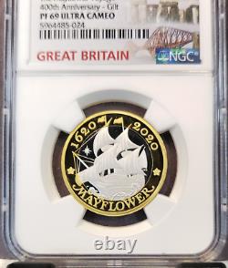 2020 Great Britain Silver 2 Pounds Piefort Mayflower Ngc Pf 69 Ultra Cameo Rare