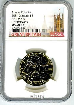 2021 Great Britain 2pd H. G. Wells Ngc Ms69 Dpl First Releases Rare