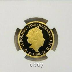 2021 Great Britain Gold 25 Pounds Alice In Wonderland Ngc Pf 70 Ultra Cameo Rare