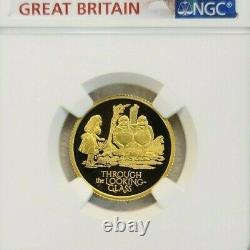 2021 Great Britain Gold 25 Pounds Alice In Wonderland Ngc Pf 70 Ultra Cameo Rare