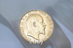 22K Gold 1907 Great Britain Coin Full Sovereign Edward VII Collectible Rare VTG