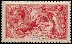 5/- SG 401'ROSE-CARMINE' MINT, well centred, very rare fresh M/M with lovely