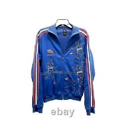 Adidas RARE Blue Great Britain Daley Thompson Olympics Track Jacket Size Medium