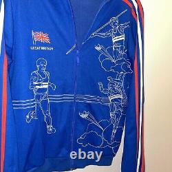 Adidas RARE Blue Great Britain Daley Thompson Olympics Track Jacket Size Medium