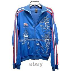 Adidas RARE Blue Great Britain Daley Thompson Olympics Track Jacket Size Medium