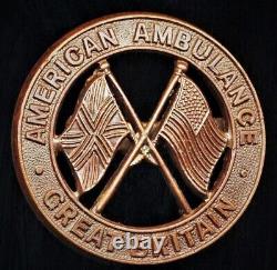 American Ambulance Great Britain Cap Badge. Rare women's insignia 1940-1945