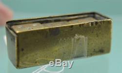 Antique Rare Trench Art Brass pocket Dice set c 1914 -18 1.5/8 Long + 3 Dice