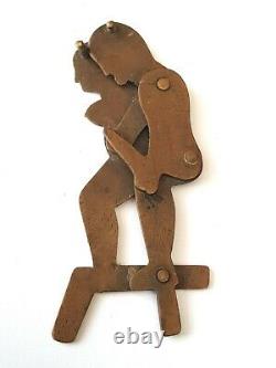 Antique/Vintage rare novalty trench art erotic couple with moving action