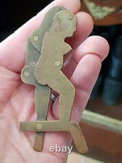 Antique/Vintage rare novalty trench art erotic couple with moving action