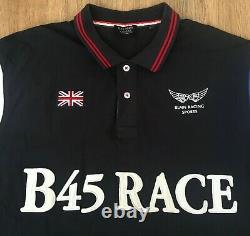 Balmain 45 B45 Race BLMN Racing Great Britain RARE mens Navy Polo Shirt size 3XL